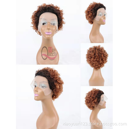 2022 Hot Sale Pixie Cut Short Curly Bob Human Hair 13x1 Lace Wig For Black Women Virgin Hair Pixie Cut 100% Human Hair Lace Wig